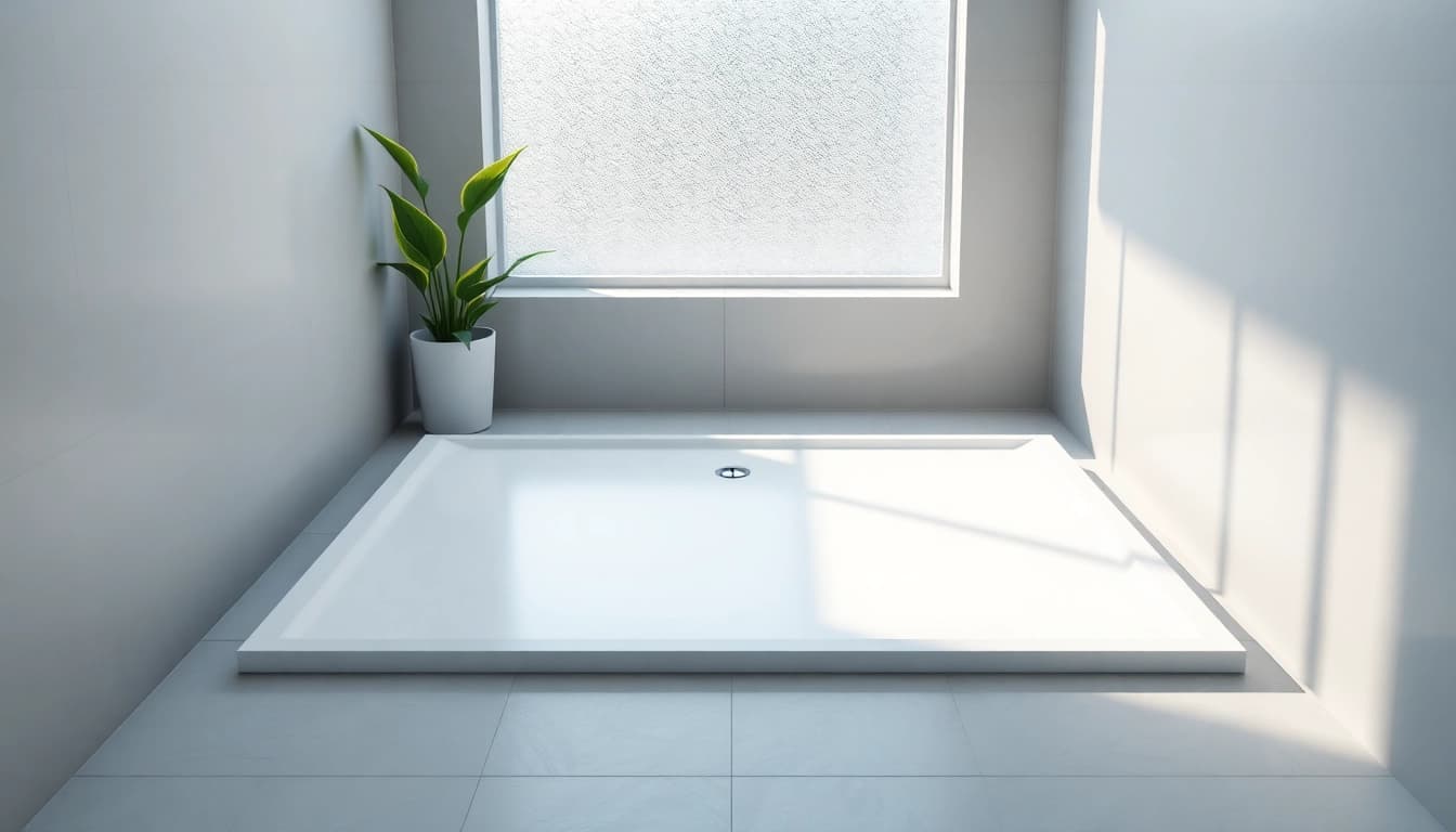 Showcasing a modern 800 x 800 shower base highlighting smooth design and contemporary style.