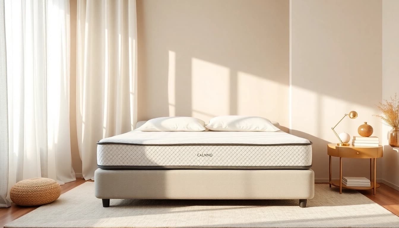 Find a perfect foam mattress near me, showcasing its soft texture in a beautifully styled bedroom setting.