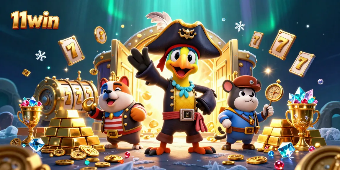 Experience thrilling adventures with 11win's pirate-themed gaming, featuring vibrant characters and rich treasure.