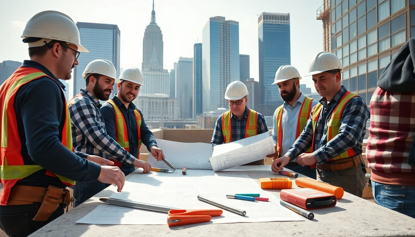 Manhattan Commercial General Contractor working collaboratively on an urban construction project.