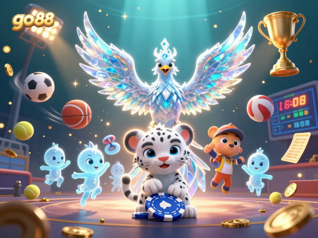 Engage with go 88 in this vibrant ice phoenix casino fantasy illustration featuring dynamic sports elements.