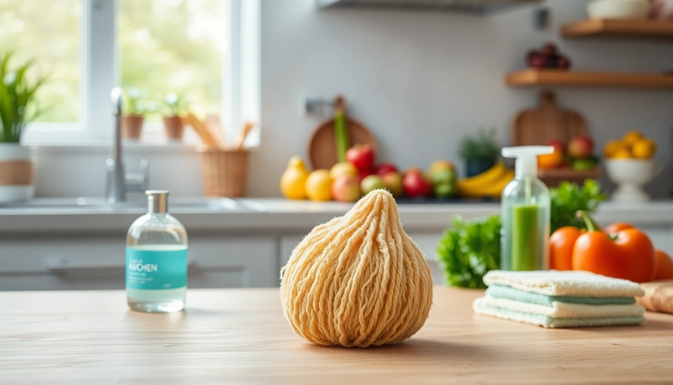 Use a kitchen loofah scrubber effectively for eco-friendly cleaning.
