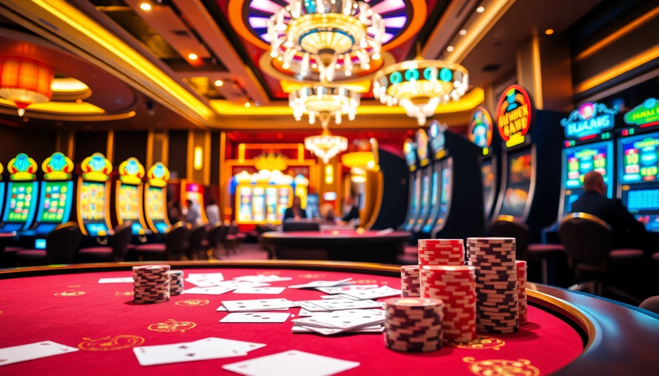 Experience the thrilling action at pg88 casino with professional gambling tables and vibrant slot machines.