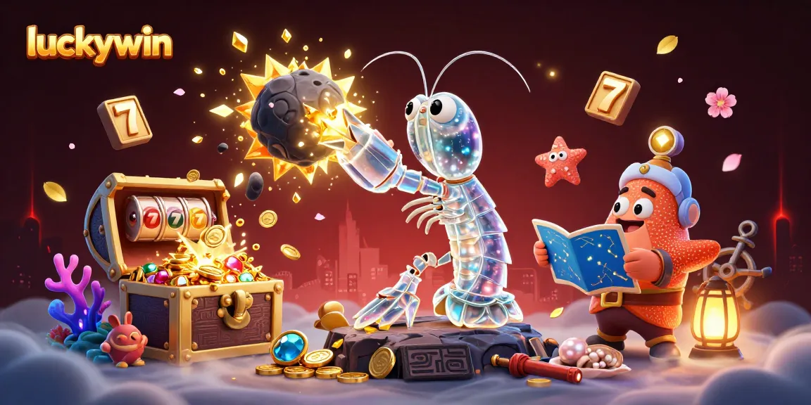 Experience thrilling wins with luckywin in a vibrant 3D casino scene filled with treasures and games.