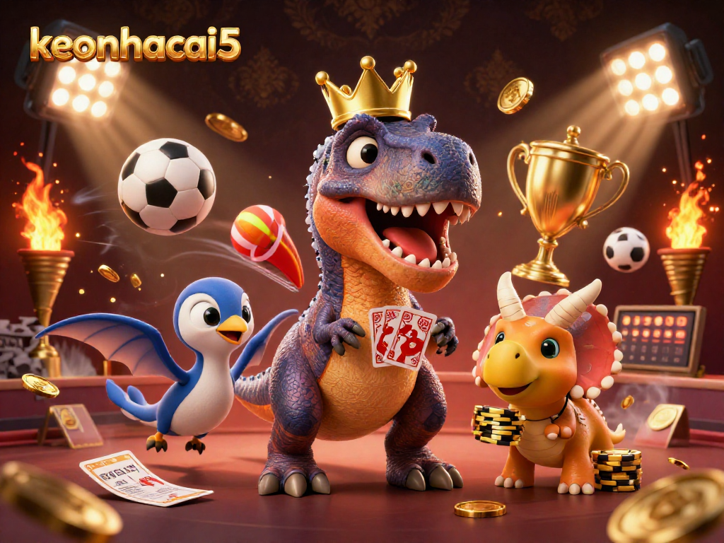 Experience the excitement of keonhacai5 with vibrant characters and dynamic sports elements in this thrilling digital art.