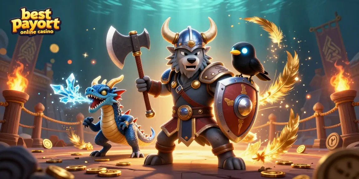 Experience the thrilling action with the best payout online casino featuring a valiant Viking wolf and allies.