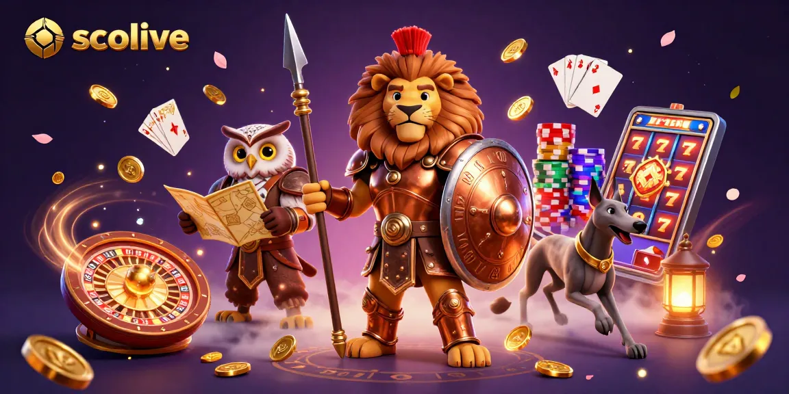 Socolive showcases a spectacular 3D scene of a Spartan lion with coins and casino elements.
