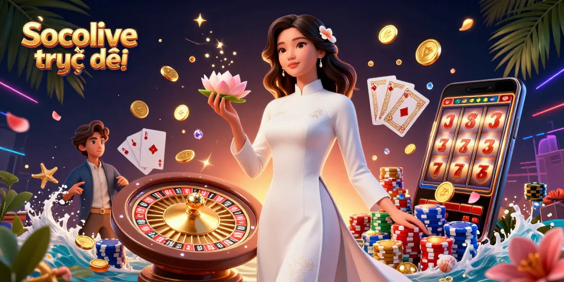 Experience Socolive trực tiếp with elegant characters amidst a vibrant casino scene featuring rich details and dynamic elements.