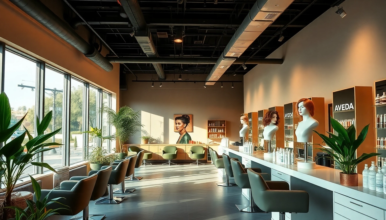 Aveda salon San Diego offering stylish haircuts and eco-friendly products in a serene atmosphere.