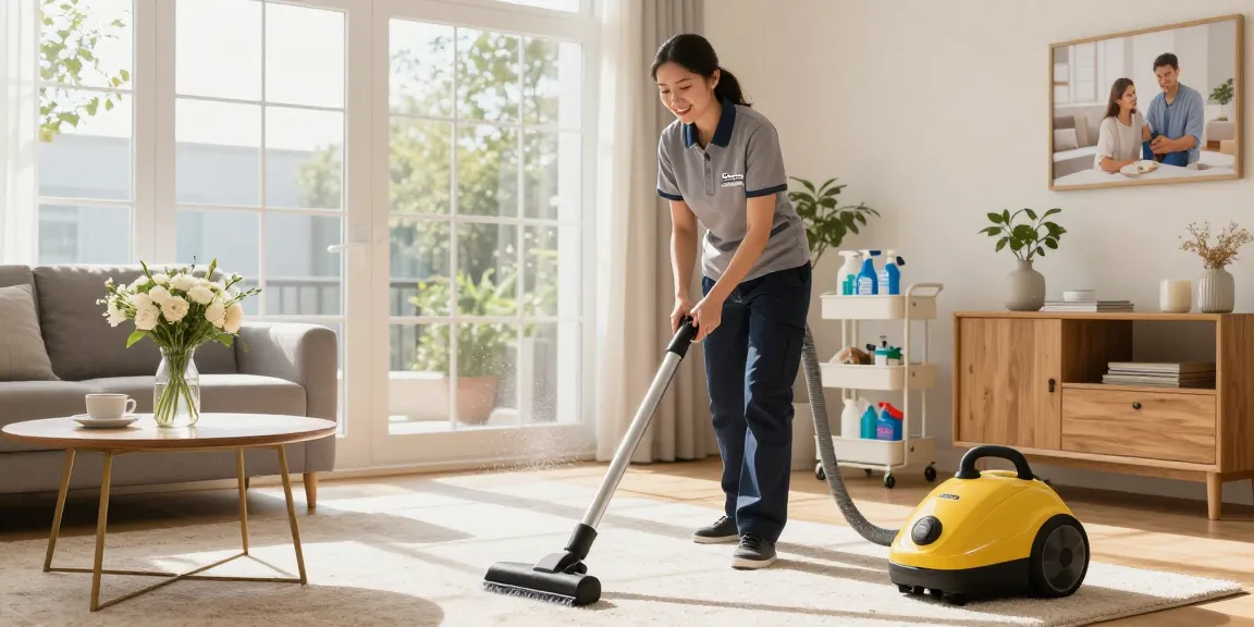 Professional cleaning service by reinigungsfirma bern in a bright living room.