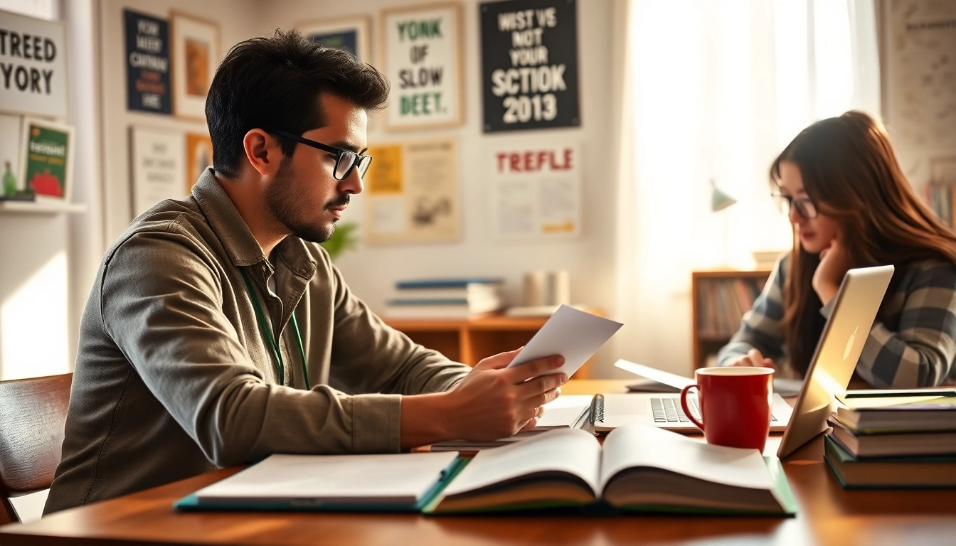 Offering toefl expert help to a student in a cozy study environment, focused and engaged.