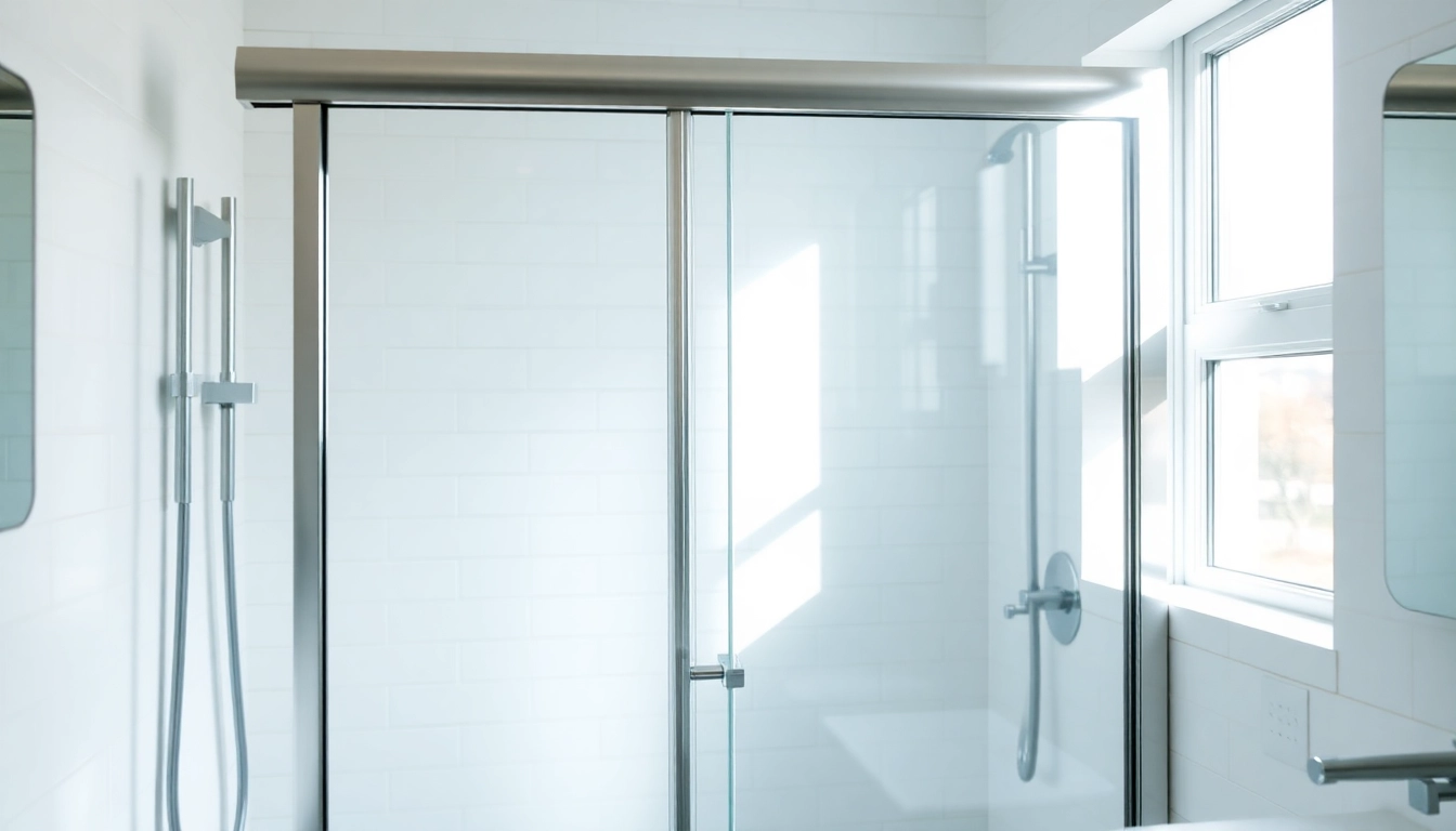 Showcase a stylish shower screen sliding door elegantly framed in a modern bathroom setting.