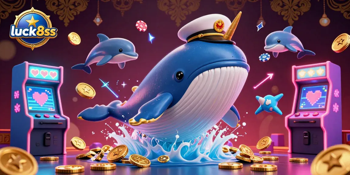 Engage with luck8ss in a vibrant casino scene featuring whimsical sea creatures and dynamic gaming elements.