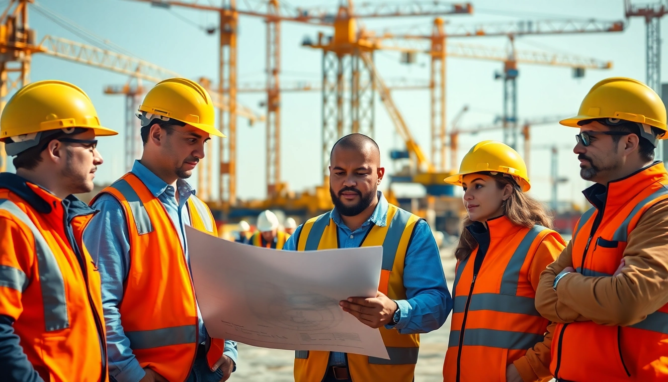 Understanding construction labor compliance with a professional team on-site reviewing safety protocols.