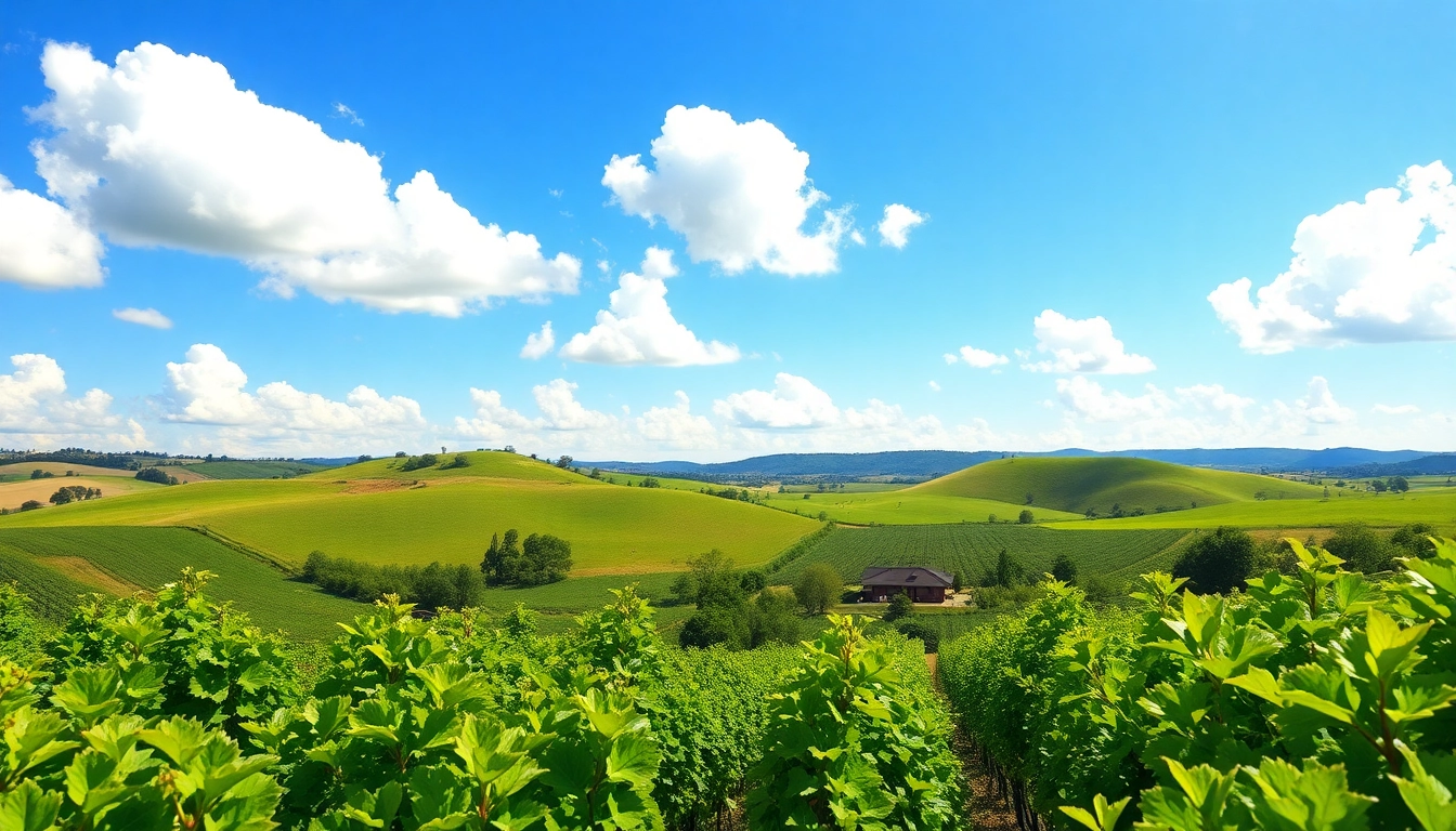 Experience the warmth of Clarksburg CA weather with a sunlit vineyard landscape.