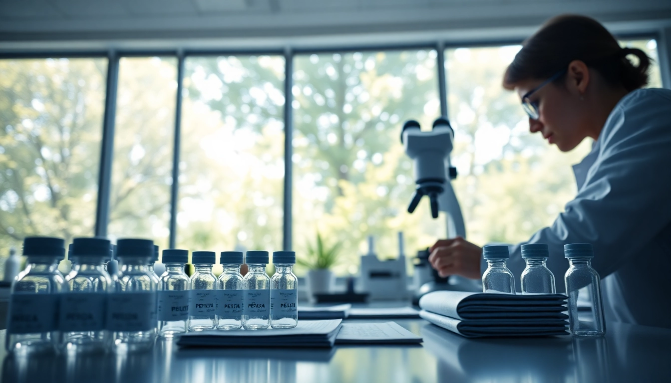 Explore peptide research at https://hydroresearchpeptides.com/ in a bright laboratory.