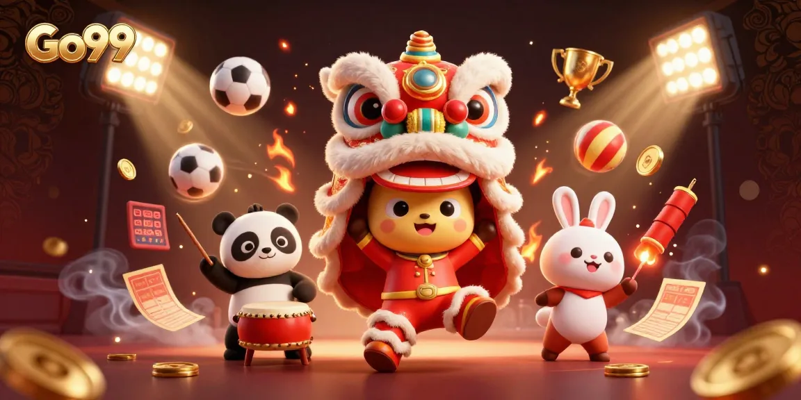 Experience the excitement of Go99 with a vibrant casino-themed illustration featuring engaging characters.