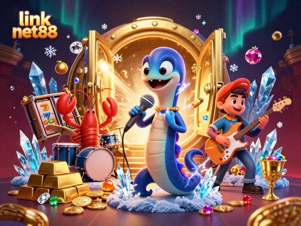 Engage with the vibrant scene of link net88 featuring an electric eel DJ, lobster drummer, and seahorse guitarist.