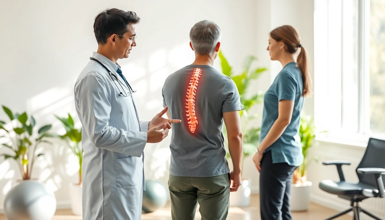 Explore effective back pain solutions through a practitioner-patient engagement in a serene clinic.