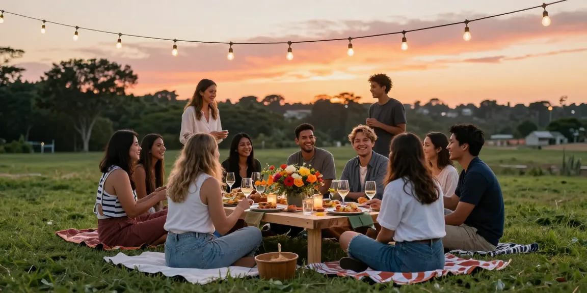 Engaging outdoor gathering celebrating the essence of entertaining blogs with friends amidst a lively atmosphere.