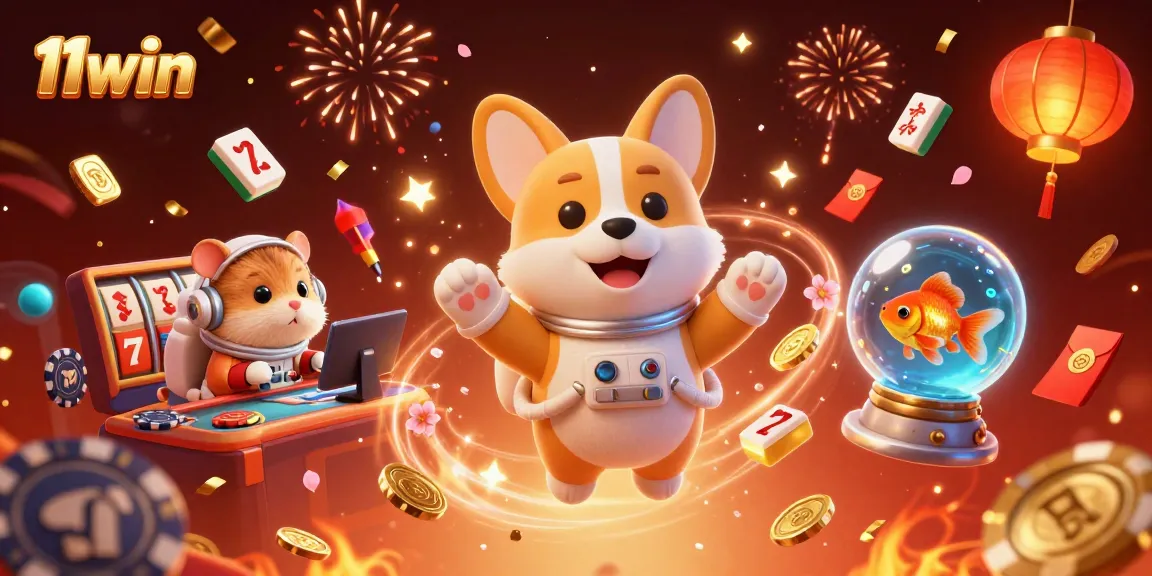 Experience thrilling games with 11win in a vibrant casino scene featuring playful characters and vivid gameplay.