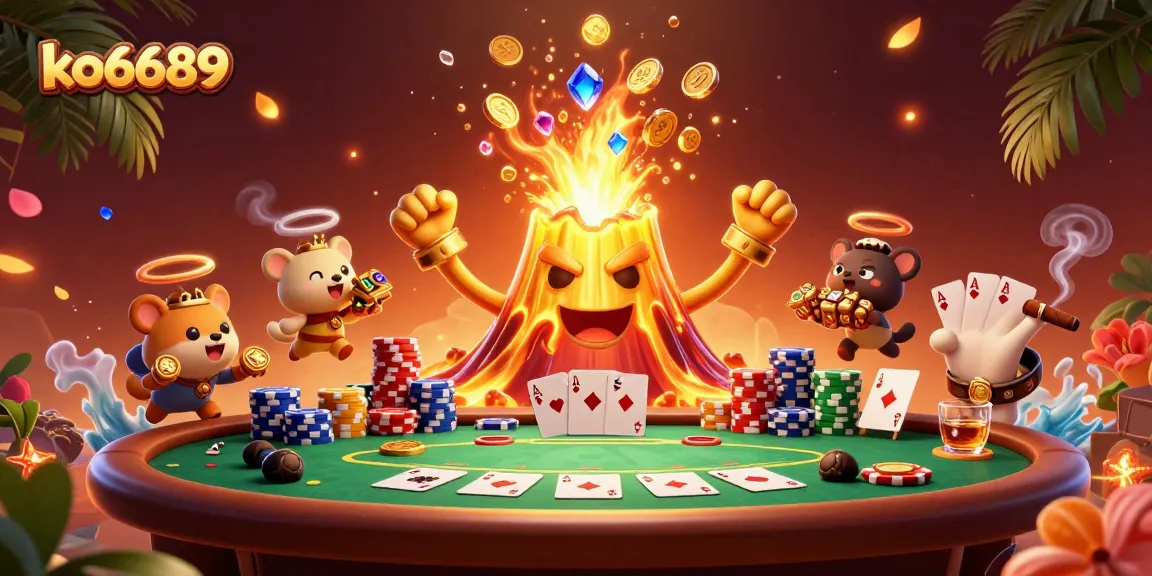 Experience thrilling wins at ko6689 with a vibrant 3D casino illustration showcasing adventure and treasure!
