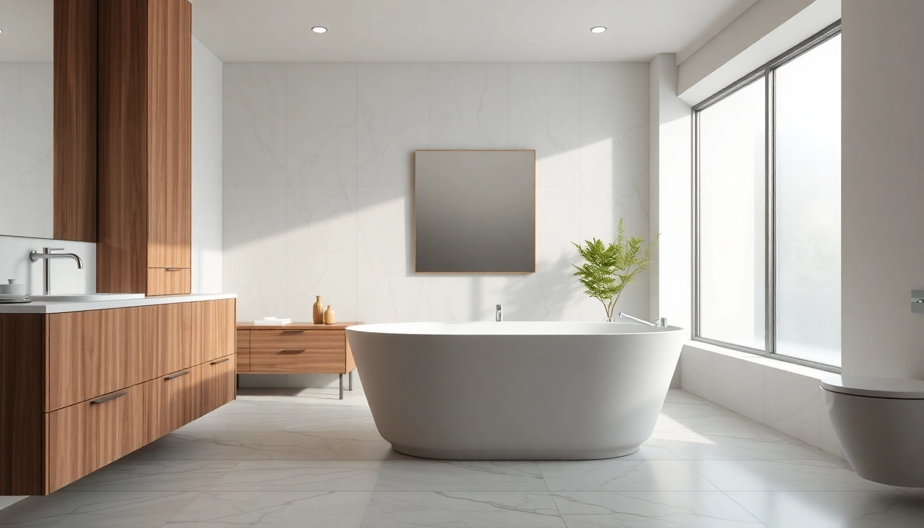 Transform your space with bath reconstruction, featuring a modern design and natural light.