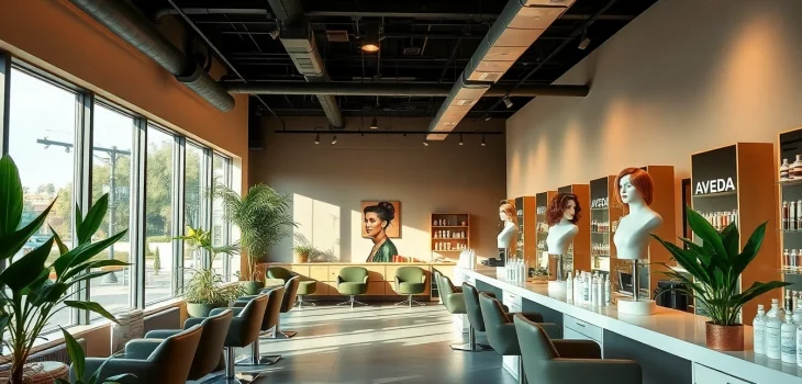 Aveda salon San Diego offering stylish haircuts and eco-friendly products in a serene atmosphere.