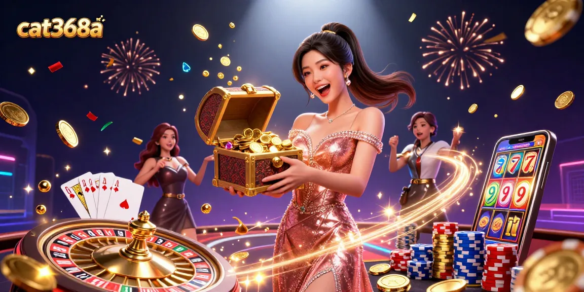 Experience thrilling wins at cat368a with a dazzling treasure chest overflowing with coins and gems.
