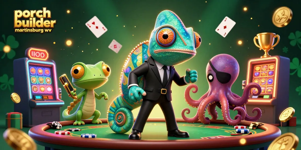 Exciting 3D illustration featuring a vibrant scene with a porch builder martinsburg wv theme, showcasing casino characters amidst dynamic gaming elements.