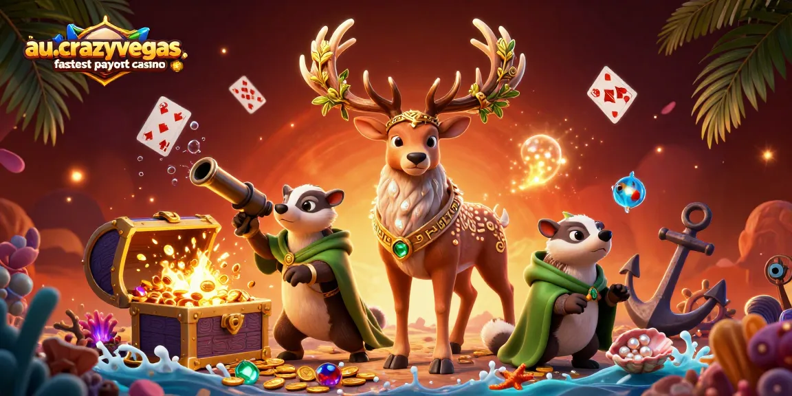 Experience instant wins at au.crazyvegas.com fastest payout casino with a vibrant 3D illustration showcasing casino elements.