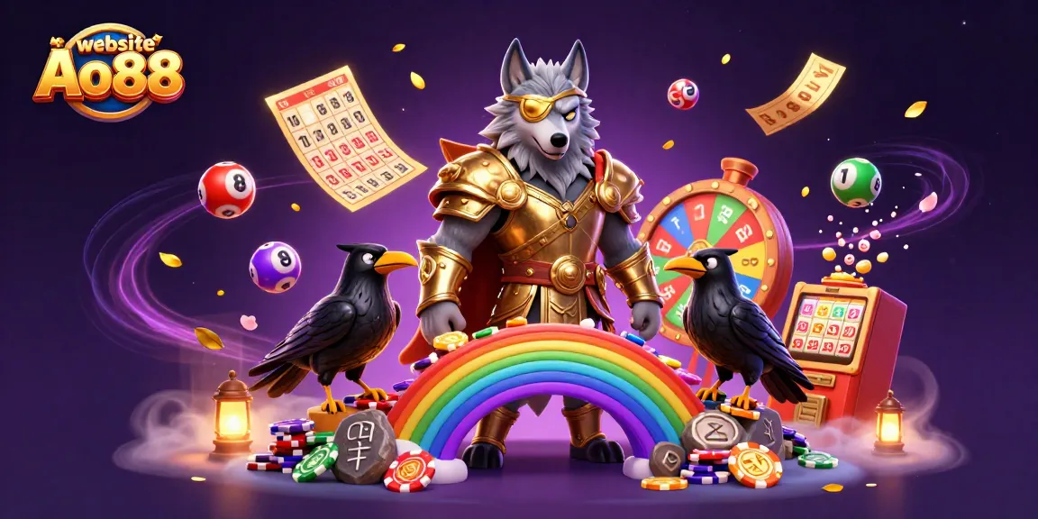 Engage with the excitement of the website Ao88, featuring a vibrant Norse-themed gambling landscape.