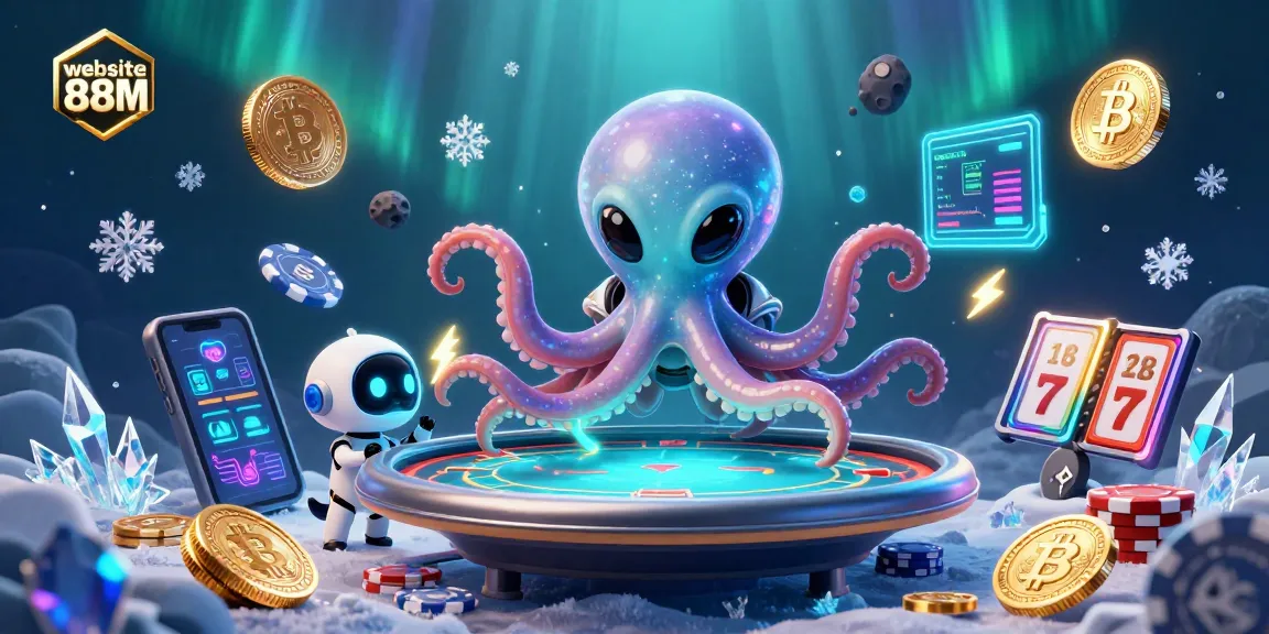 Engage in thrilling games at the website 88M with an alien octopus and robotic sidekick.
